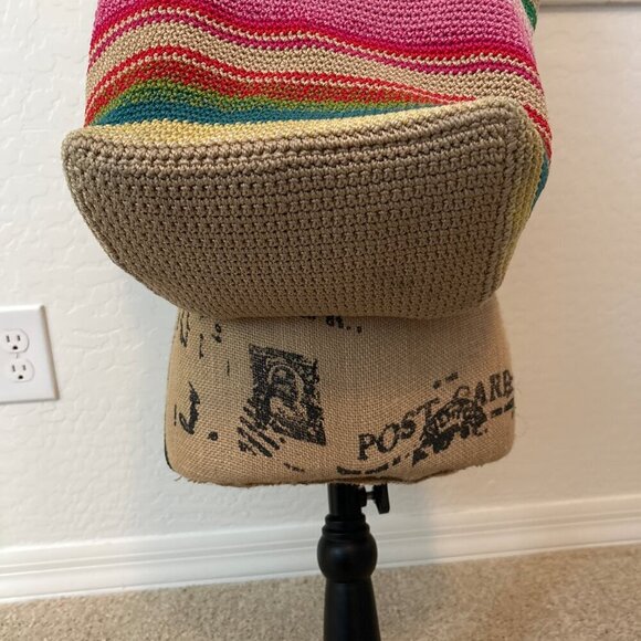 The Sak Cambria Crochet Vintage Rainbow Multicolor Shoulder Tote Handbag - Picture 7 of 7